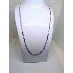 Cuban Link Stainless Steel Silver Tone Unisex Chain. Size: 23in 3mm Weight: 4.5g